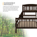 Informational image showing the sustainable materials of a Mission style twin-over-full dark brown wood bunk bed 