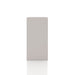 Front facing side view of a durable modern two-shelf taupe grey storage bookcase on a white background