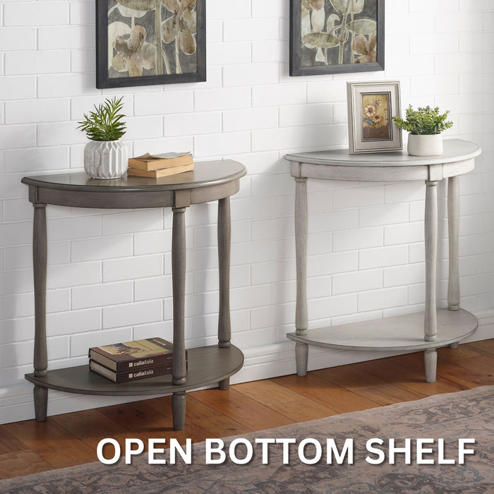 Cherryville Country 28" Demilune Single-Shelf Side Table