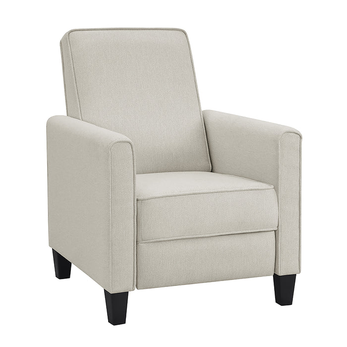 Hailie Linen Fabric Upholstered Push-Back Armchair with Footrest