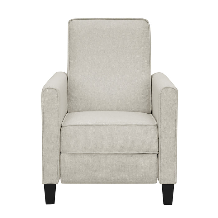 Hailie Linen Fabric Upholstered Push-Back Armchair with Footrest