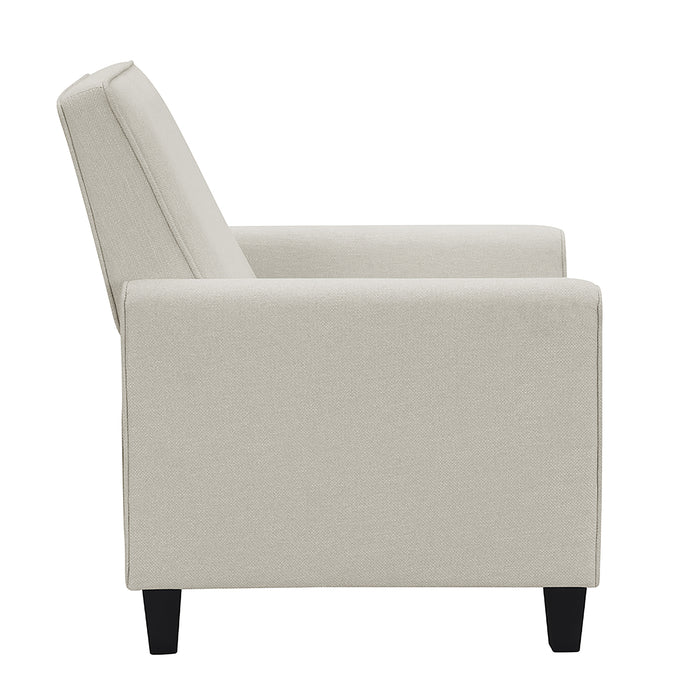 Hailie Linen Fabric Upholstered Push-Back Armchair with Footrest