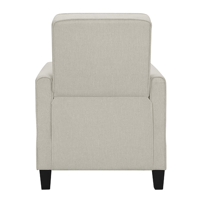 Hailie Linen Fabric Upholstered Push-Back Armchair with Footrest