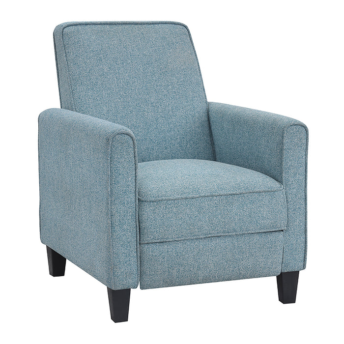 Hailie Linen Fabric Upholstered Push-Back Armchair with Footrest