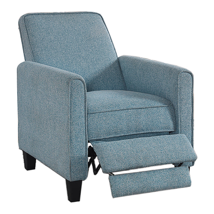 Hailie Linen Fabric Upholstered Push-Back Armchair with Footrest