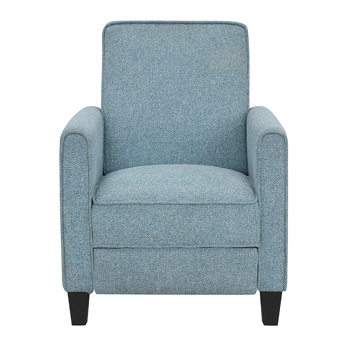 Hailie Linen Fabric Upholstered Push-Back Armchair with Footrest