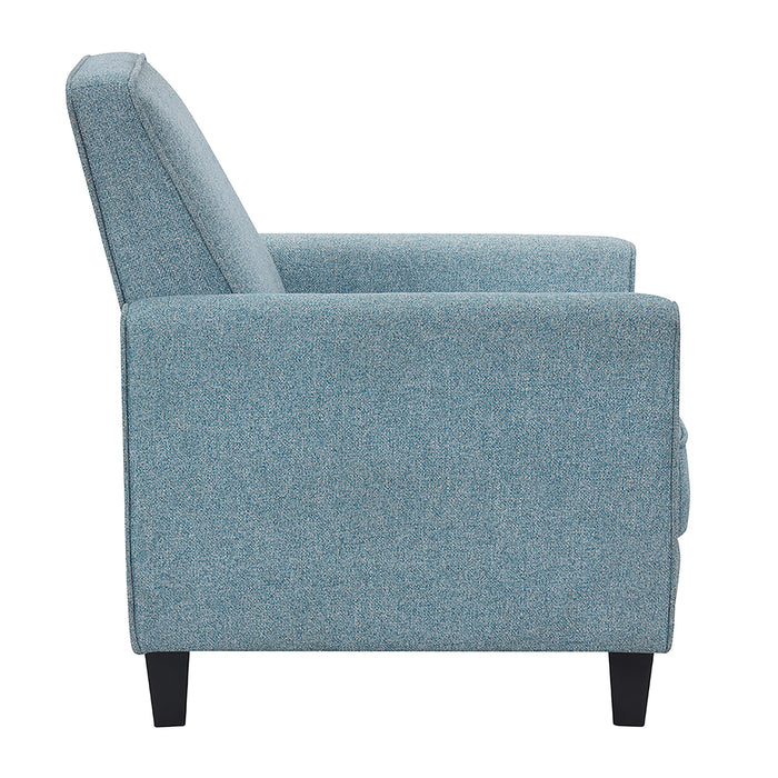 Hailie Linen Fabric Upholstered Push-Back Armchair with Footrest