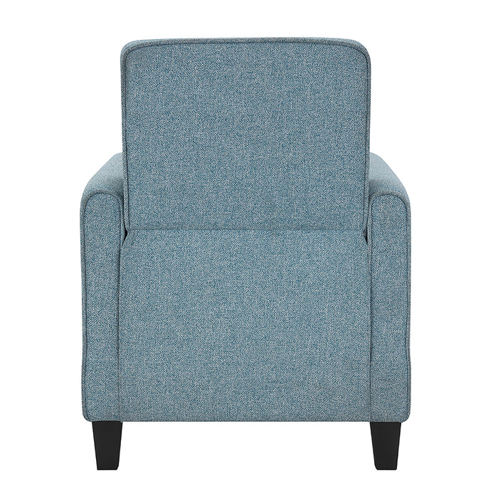 Hailie Linen Fabric Upholstered Push-Back Armchair with Footrest