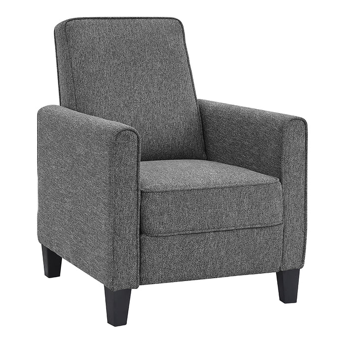 Hailie Linen Fabric Upholstered Push-Back Armchair with Footrest