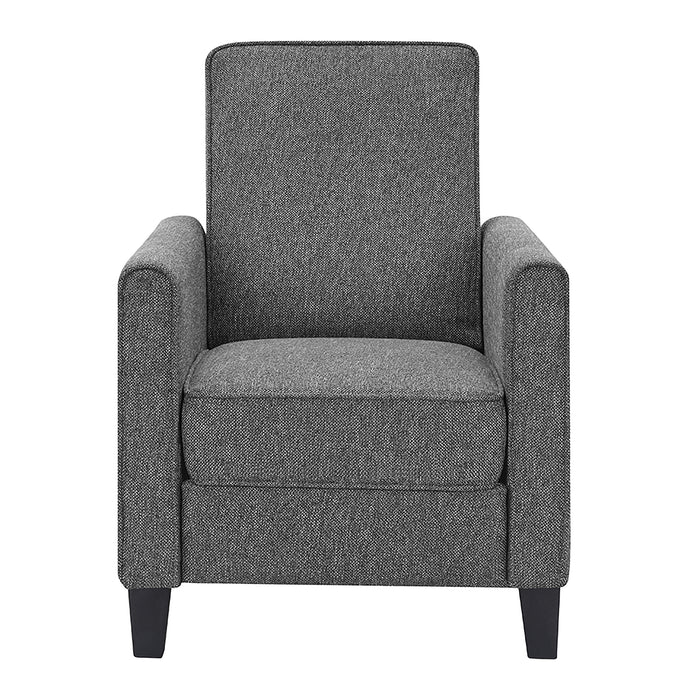 Hailie Linen Fabric Upholstered Push-Back Armchair with Footrest