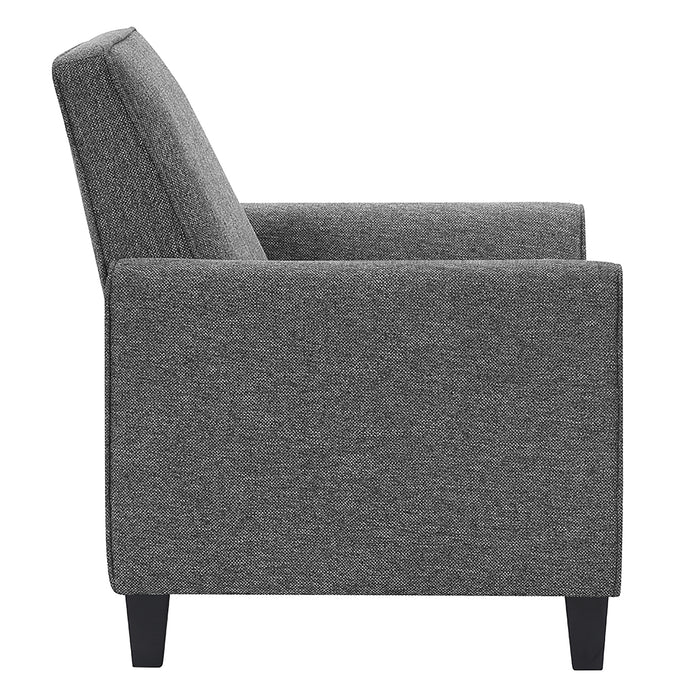 Hailie Linen Fabric Upholstered Push-Back Armchair with Footrest