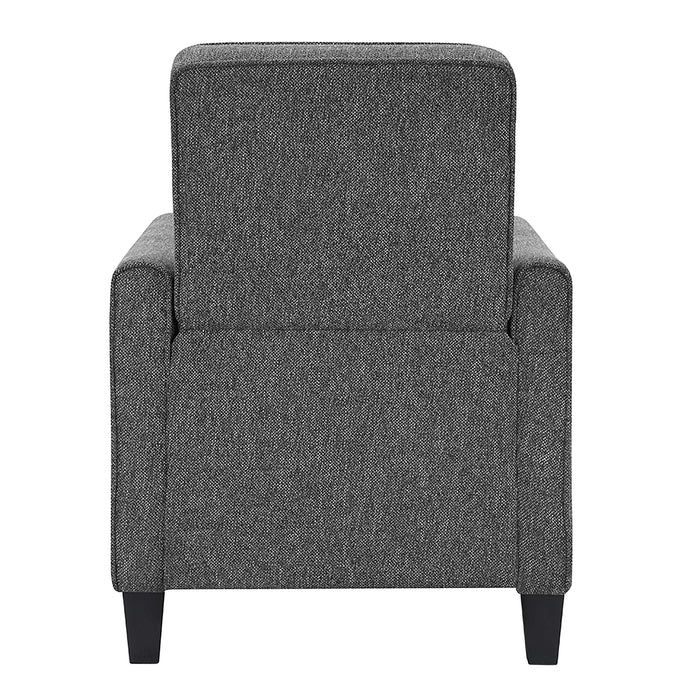 Hailie Linen Fabric Upholstered Push-Back Armchair with Footrest