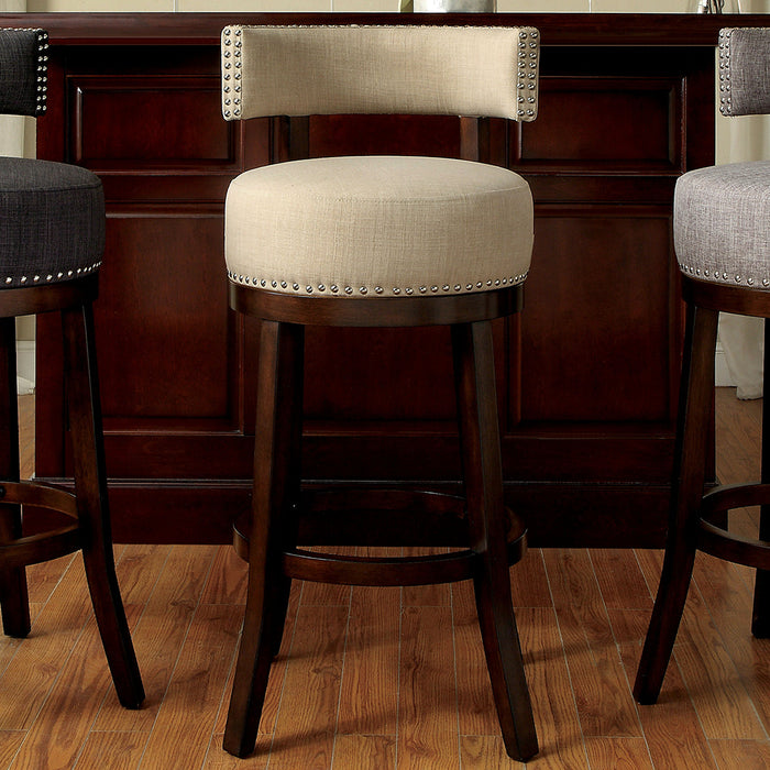 Fendeson Transitional Nailhead Swivel Barstool (Set of 2)