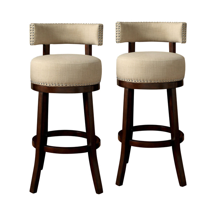 Fendeson Transitional Nailhead Swivel Barstool (Set of 2)