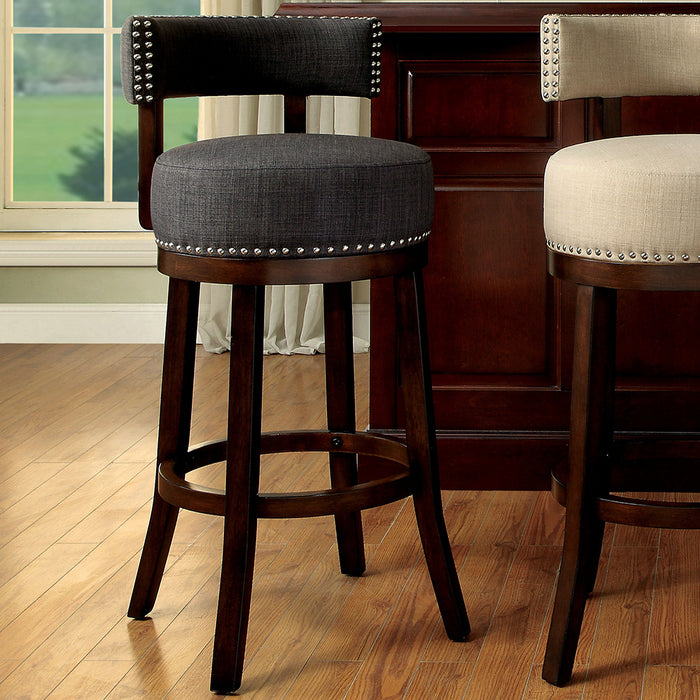 Fendeson Transitional Nailhead Swivel Barstool (Set of 2)