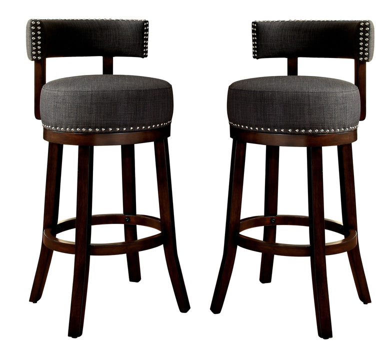 Fendeson Transitional Nailhead Swivel Barstool (Set of 2)