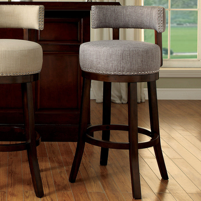 Fendeson Transitional Nailhead Swivel Barstool (Set of 2)