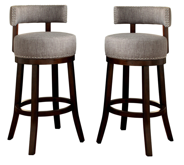 Fendeson Transitional Nailhead Swivel Barstool (Set of 2)