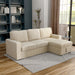 Right-angled chenille reversible sectional with storage chaise in a stylish living room with accessories