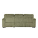 Back-facing chenille reversible sectional with storage chaise on a white background