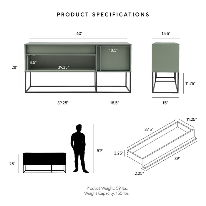 Yazda TV Stand with LED Lights