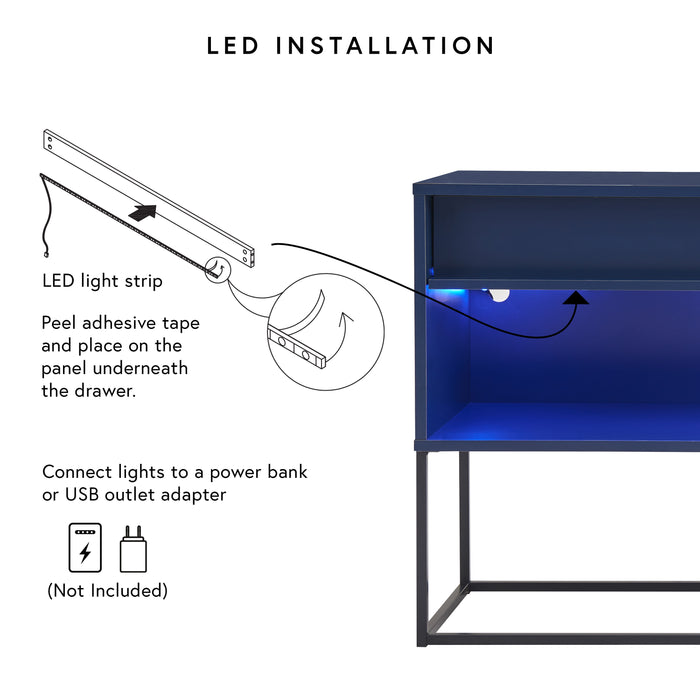 Yazda TV Stand with LED Lights