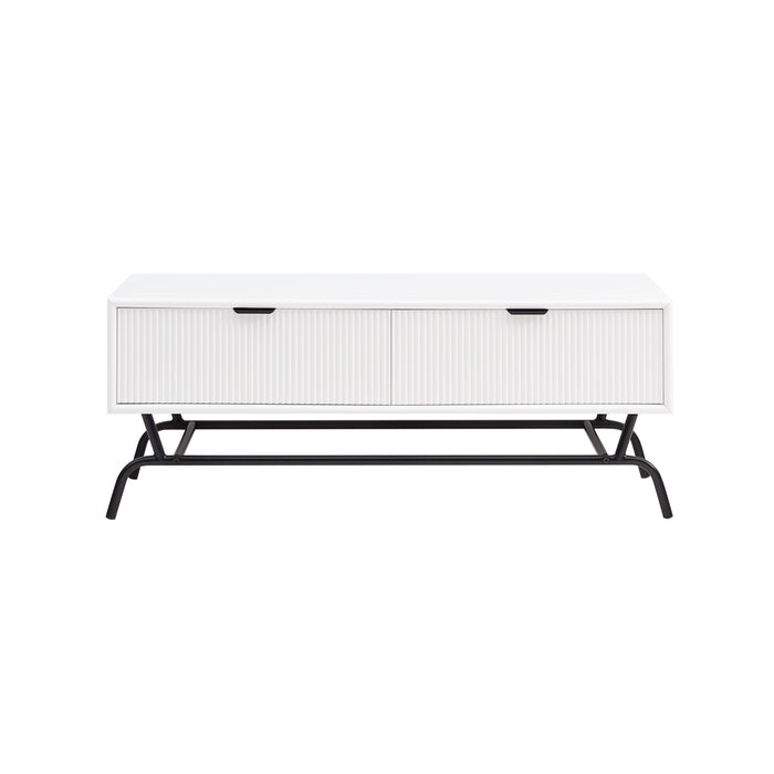 Yastara White Coffee Table with 2 drawers