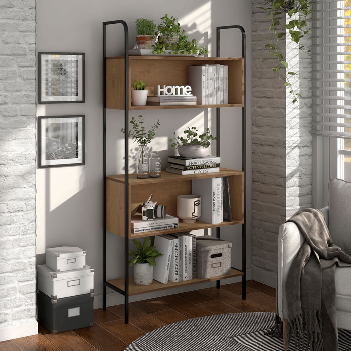 Milan Distressed Oak Bookcase