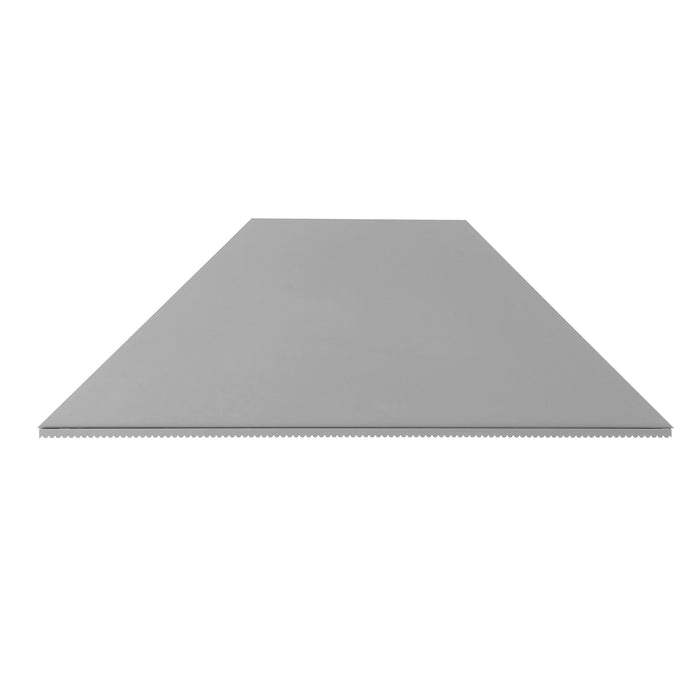 Front facing grey finish rectangular panel with a touch of texture on its bottom side, on a white background